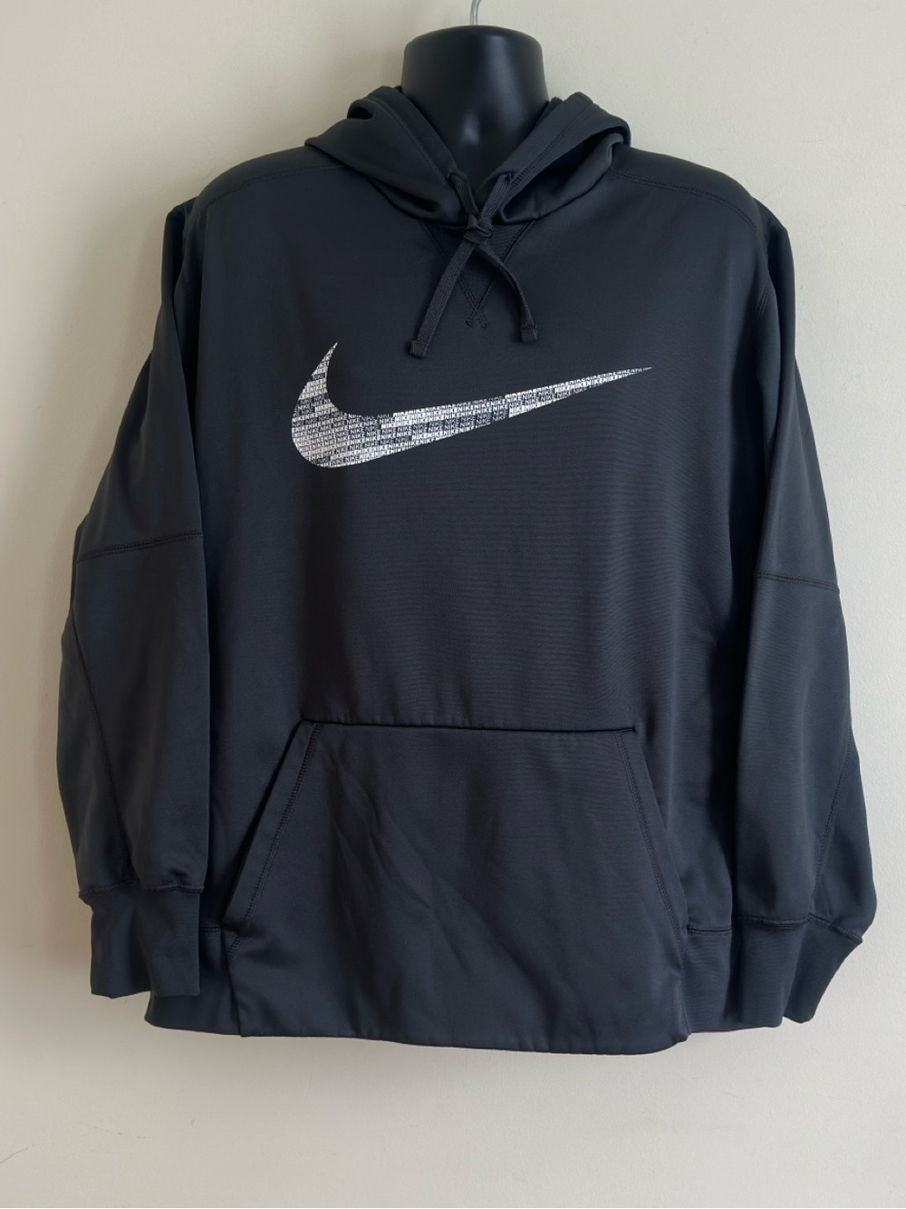 Nike Dri-FIT Big Swoosh Pullover Hoodie Men’s XL Black/Gray Kangaroo Pocket